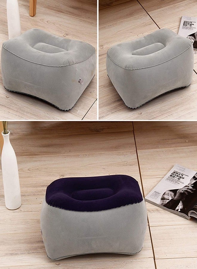 PROXIN Inflatable Travel Foot Rest Pillow Soft Flocking Pillow Inflatable Travel Footrest Pad Footrest Recliner Relax Cushion for Office Car Camping Airplane - Image 3